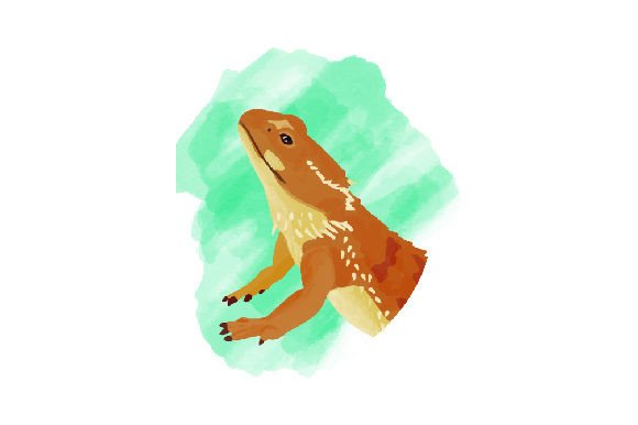 Bearded Dragon Watercolor for Animals Branding