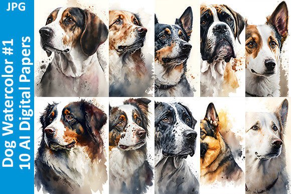 Dog Watercolor Backgrounds: A Designer’s Asset Review