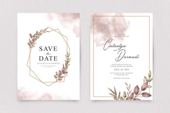 Elegant Wedding Invitation Template Theme for Print Templates