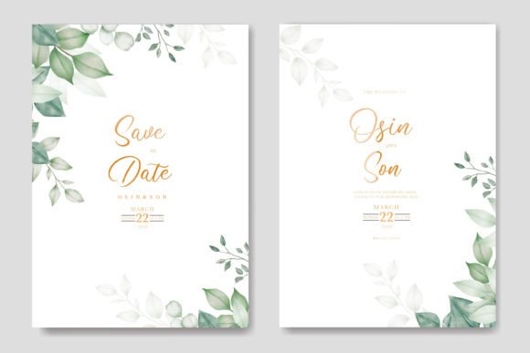 Greenery Leaf Watercolor for Print Templates