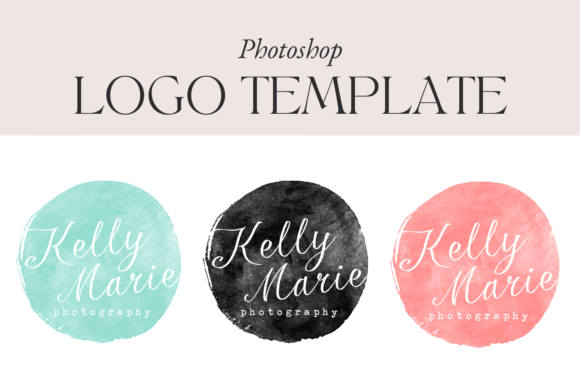 Watercolor Circle Logo Template PSD for Real Business Branding