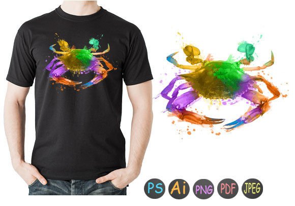 Watercolor Crab 7: A Fresh Print Template for Coastal Branding and Seasonal Campaigns