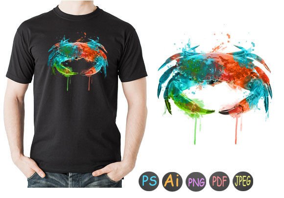 Watercolor Crab 9: A Fresh Print Template for Lifestyle and Creative Blogs
