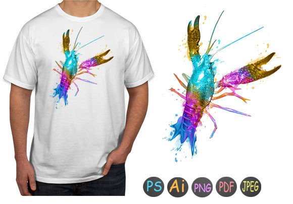 Watercolor Crayfish 8 Print Templates: A Designer’s Take on Real-World Branding Use