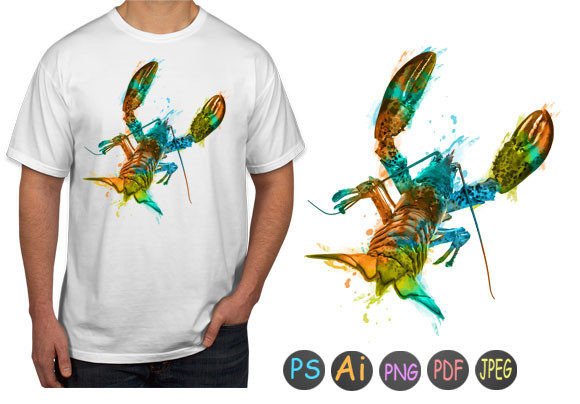 Watercolor Crayfish 9: A Print Template for Organic Branding and Seasonal Visuals