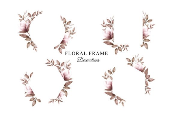 Watercolor Floral Frame Set for Wedding – A Soft, Elegant Print Template for Local Branding