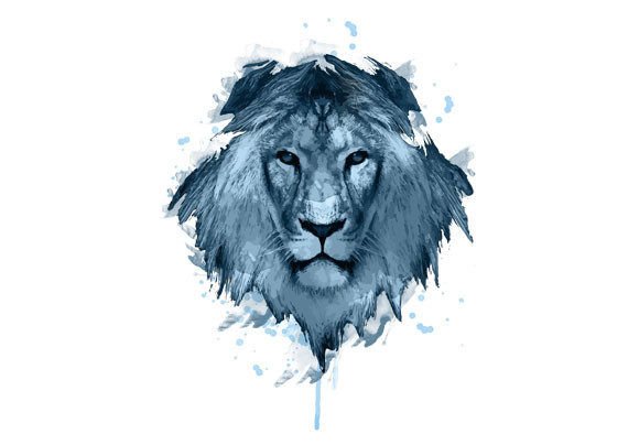 Watercolor Graphic Lion 17: A Versatile Print Template for Creative Bloggers