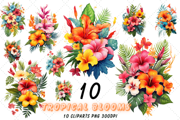 Watercolor Tropical Flowers Clipart Set: Illustrations Review